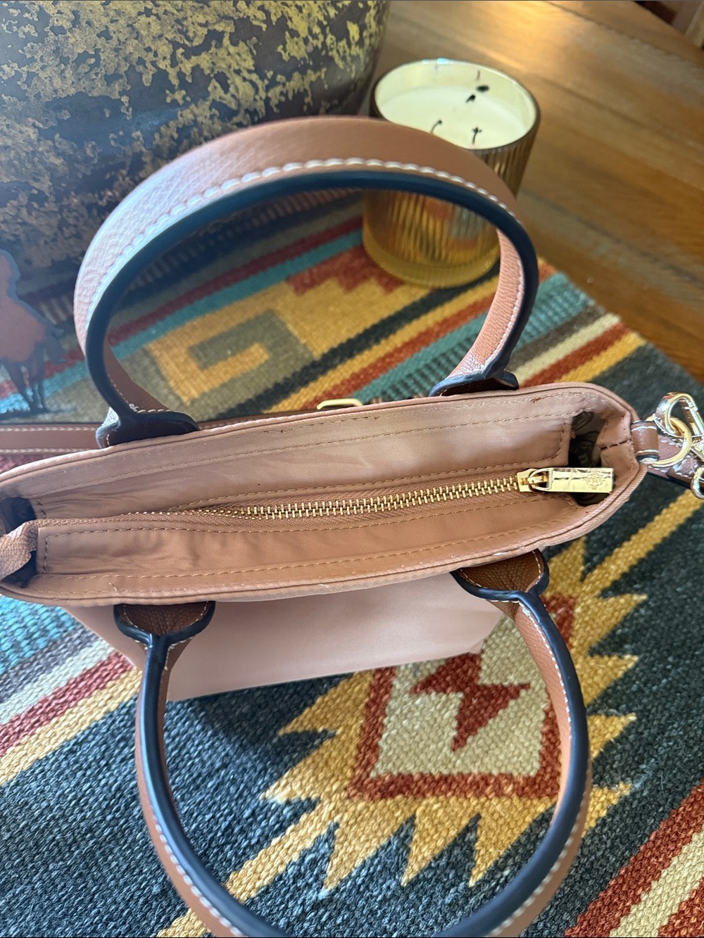 Nanette Lepore Tan Mini Tote with Adjustable Crossbody Strap - Picture 9 of 11
